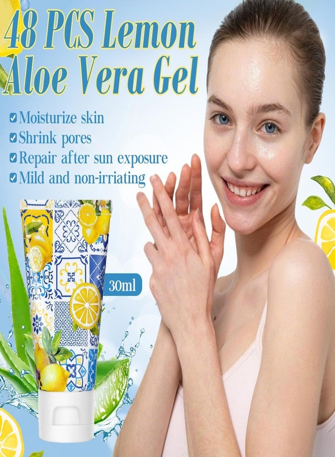 Sacubee 48 Pcs Lemon Baby Shower Favors Aloe Vera Gel for Guests Travel Size 30ml Moisturizer for Face Body Natural Hydrating Soothing Aloe Vera Lotion Bulk Thank You Gift Party Wedding Supplies - Image 2